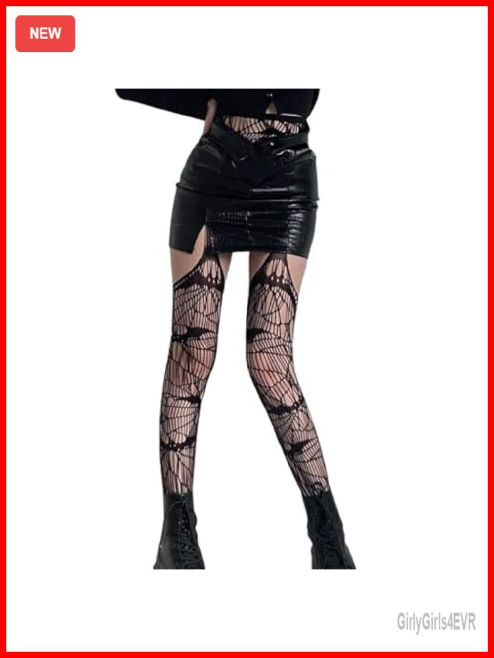 Gothic Fishnet Tights Spiderweb Bat Thigh High Halloween Stockings